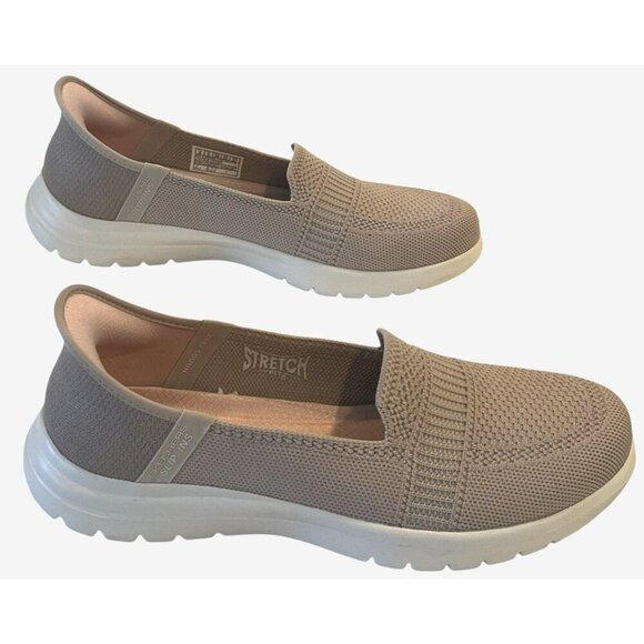 New Skechers Taupe Slip-ins On-the-GO Flex Camellia Comfy Sneakers - Picture 1 of 12